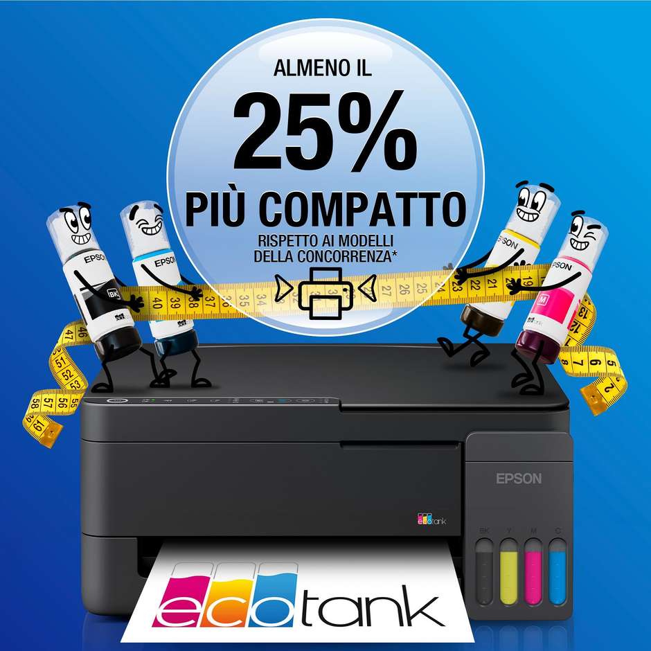 Epson EcoTank ET-2910 multifunzione A4 a colori con serbatoi ricaricabili, Wi-Fi e USB