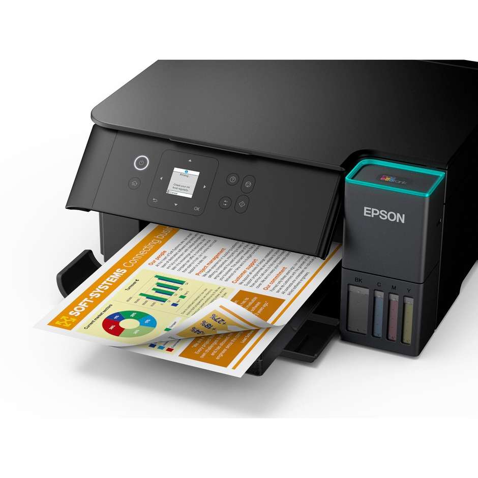 Epson EcoTank ET-2951 (C11CL41406) Stampante Multifunzione Inkjet 3-in-1 A4 a Serbatoi Ricaricabili Fronte/Retro Automatico Display a Colori Wi-Fi e Wi-Fi Direct Nero