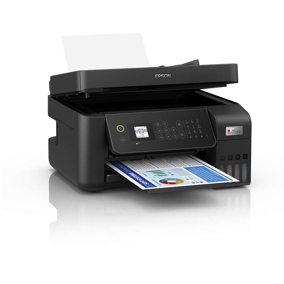 Epson EcoTank ET-4800 Stampante Multifunzione 4-in-1 Inkjet Serbatoi Ricaricabili ADF Fax A4 Wi-Fi Ethernet Nero