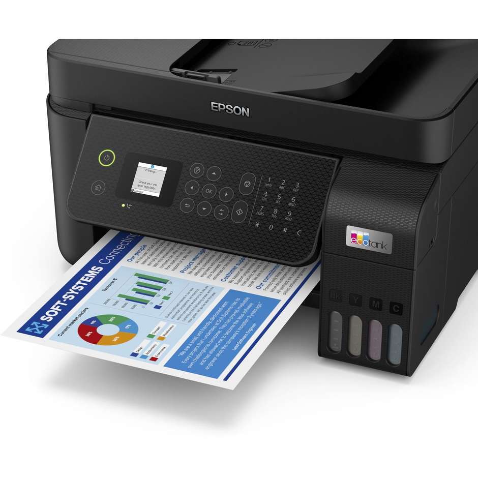 Epson EcoTank ET-4800 Stampante Multifunzione 4-in-1 Inkjet Serbatoi Ricaricabili ADF Fax A4 Wi-Fi Ethernet Nero