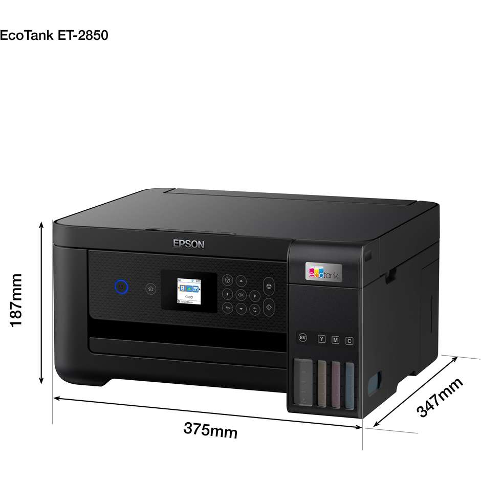 Epson ET-2850 Stampante Multifunzione Ink-Jet Wi-fi 5760 x 1440 DPI Colore Nero