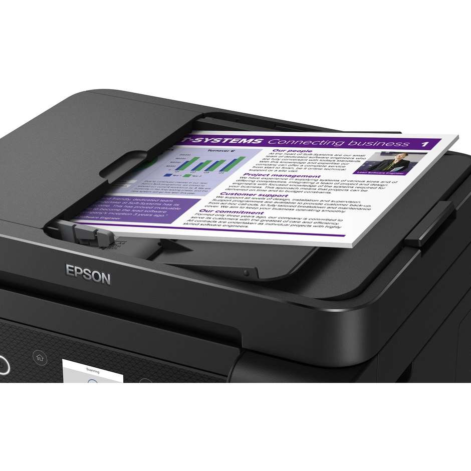 Epson ET-3850 Stampante Multifunzione a colori 3-in-1 Wi-Fi USB Formato A4 colore nero
