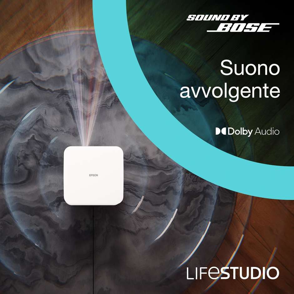 Epson Lifestudio Pop EF-61W Proiettore Full HD 700 lumen Google TV bianco diamante