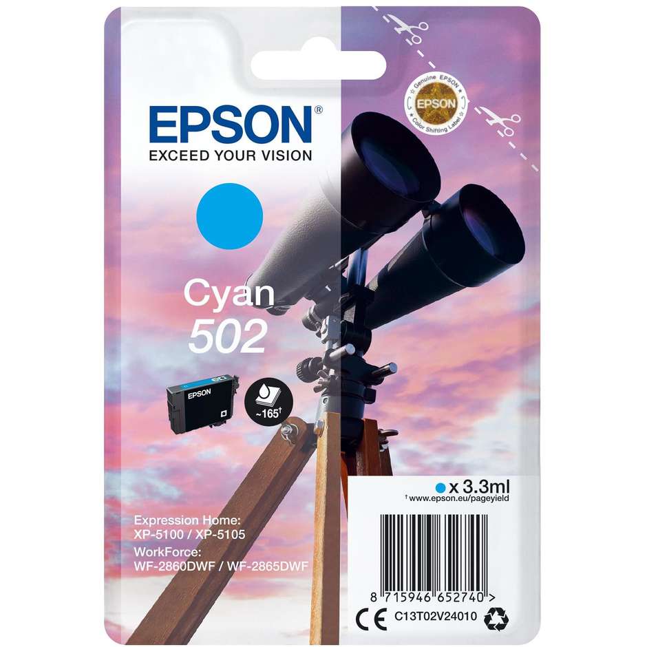 EPSON serie binocolo 502 cartuccia inkjet colore ciano