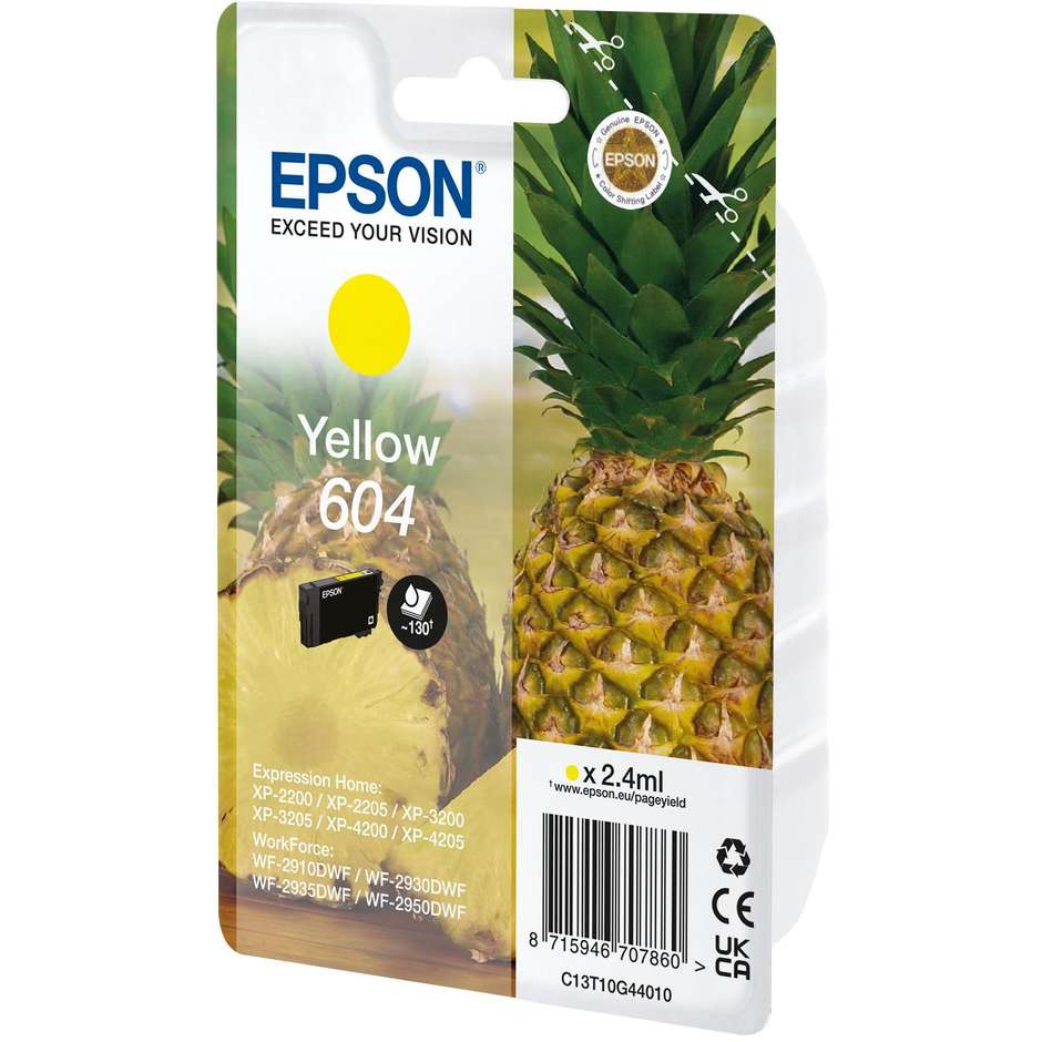 EPSON T10G44020 Cartuccia Inchiostro Originale Giallo Resa 300 Pagine per Expression Home XP-2200