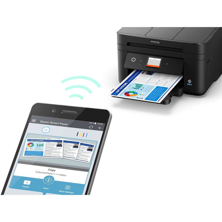Epson WorkForce WF-2960DWF Multifunzione 4-in-1 Inkjet Touchscreen ADF Fronte/Retro Auto Fax Wi-Fi Nero