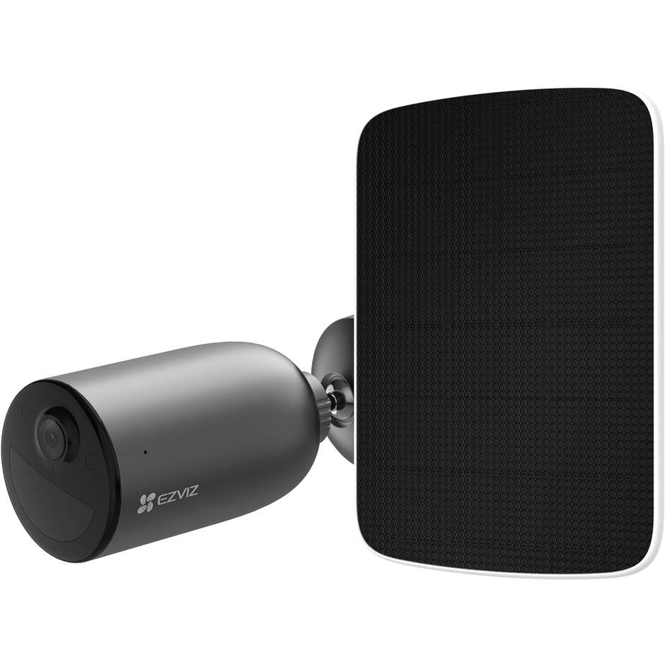 EZVIZ EB3 Telecamera di Sicurezza Esterno Wi-Fi 3MP 2K Batteria Pannello Solare IP65 Nero