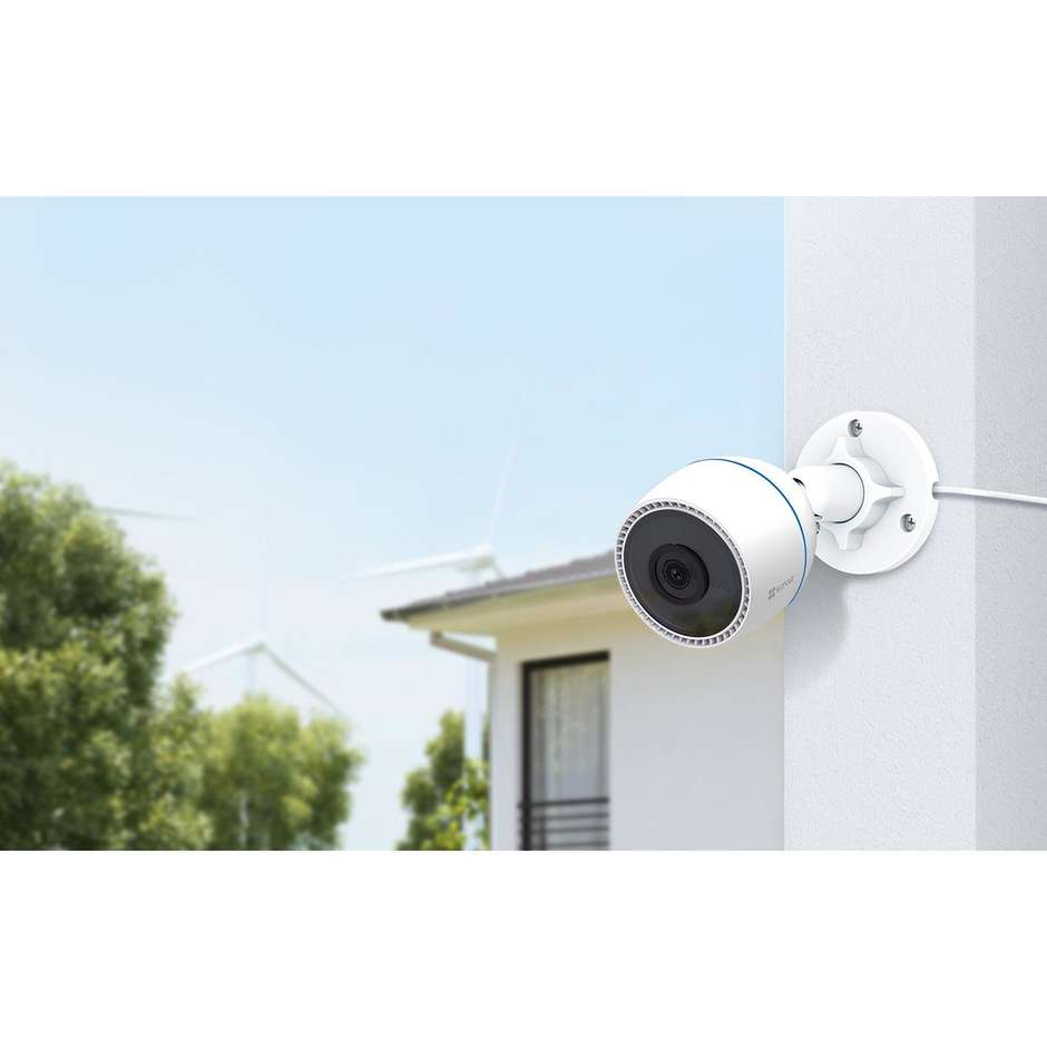 EZVIZ H3C Telecamera di Sicurezza IP Esterno 2MP 1080p Wi-Fi IP67 Visione Notturna 30m Bianco