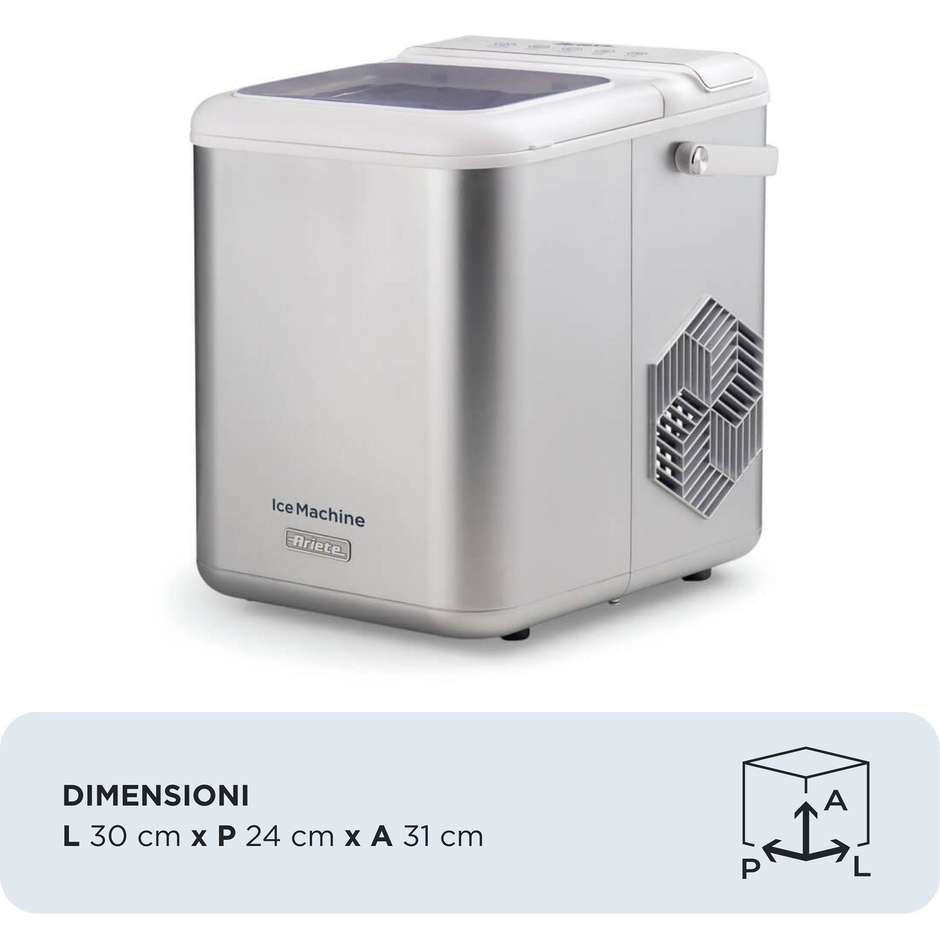 fabbricatore di ghiaccio a cubetti 12 kg in 24 h