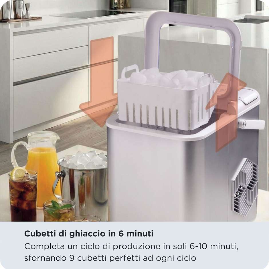 fabbricatore di ghiaccio a cubetti 12 kg in 24 h