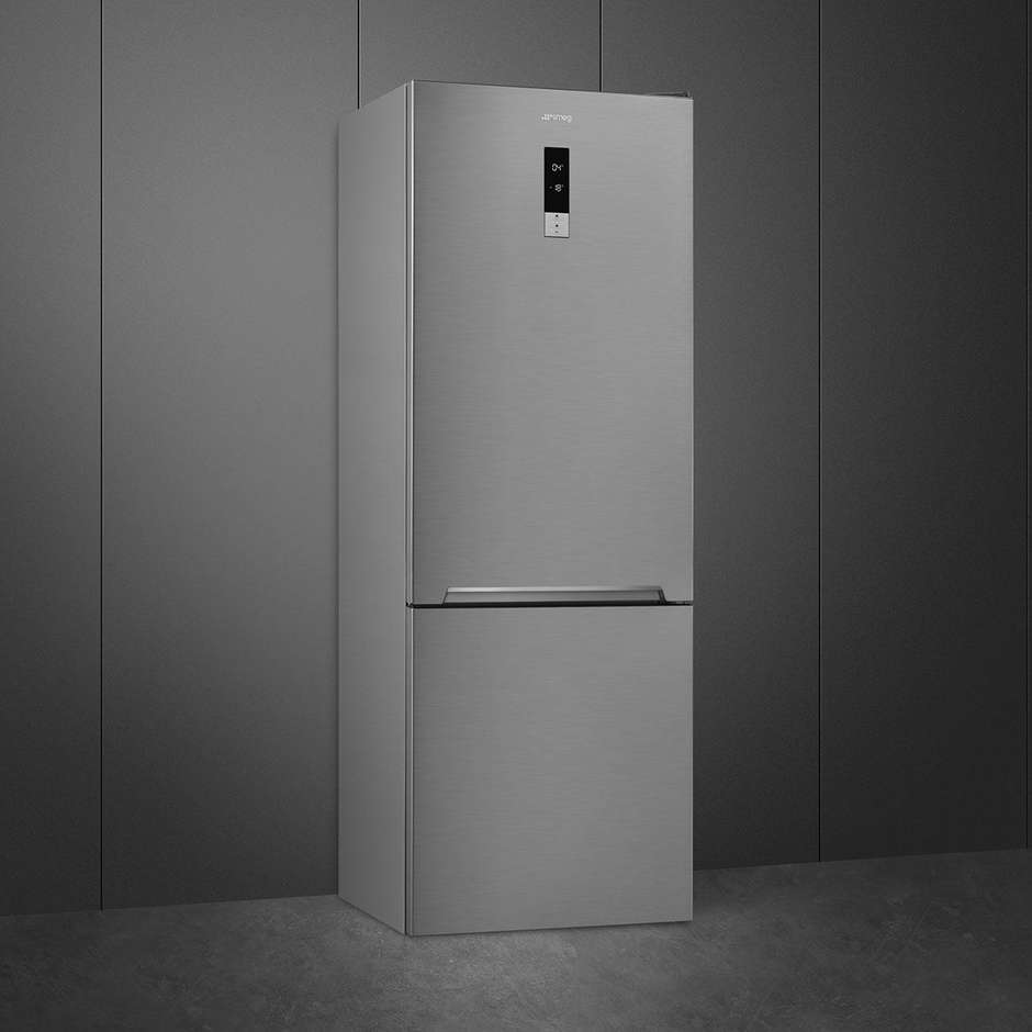fc48xdne smeg frigo combi no frost marble 70 cm acciaio inox