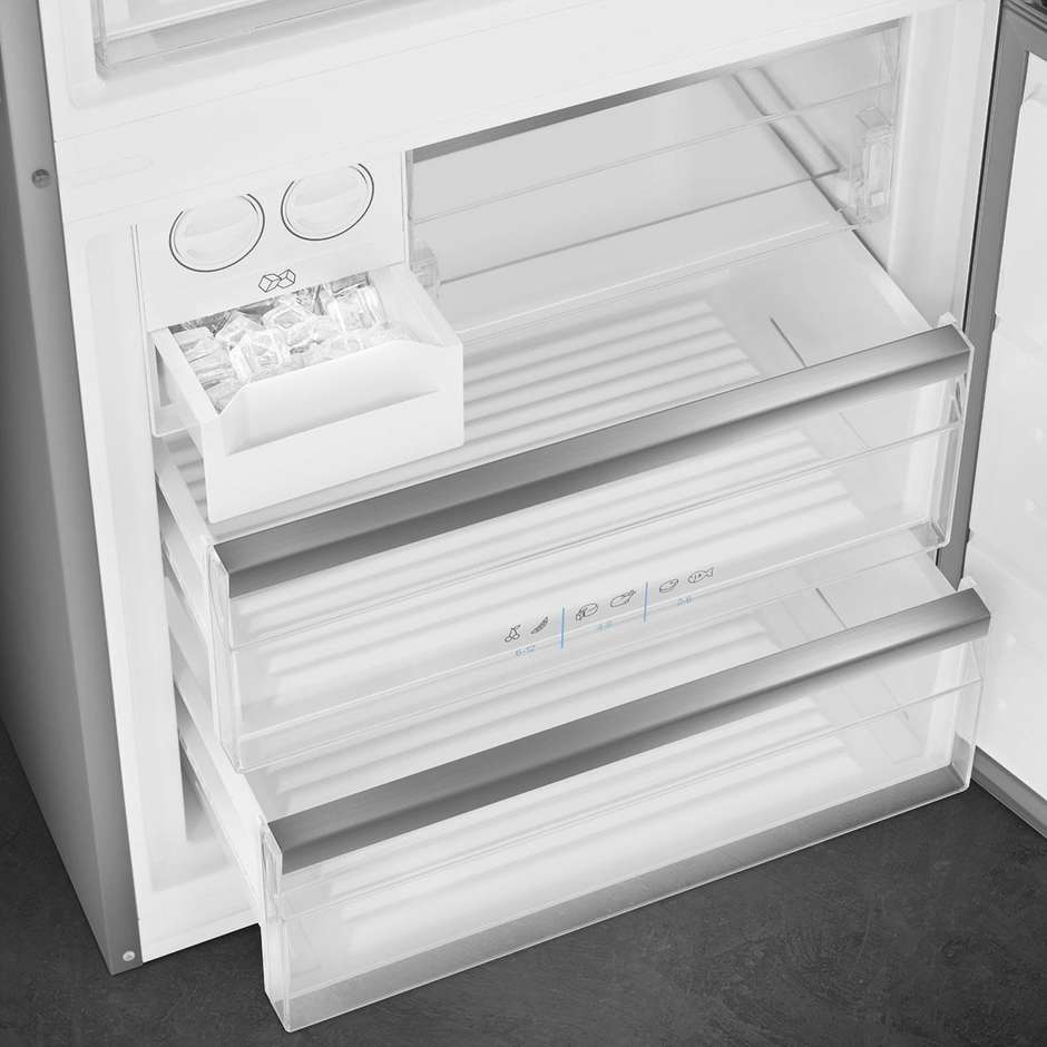 fc48xdne smeg frigo combi no frost marble 70 cm acciaio inox