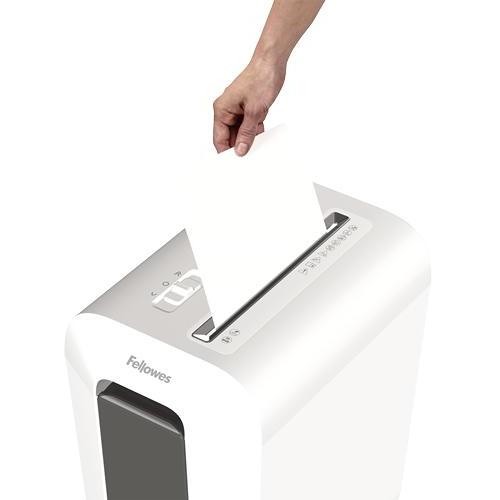 FELLOWES 100110076 Distruggidocumenti da Ufficio con Taglio a Frammento di Sicurezza Colore White
