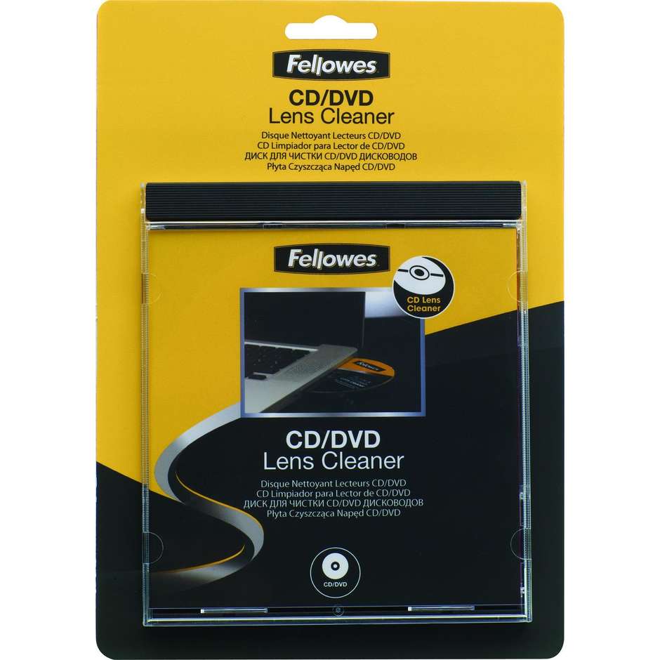 Fellowes 99761 CD di pulizia del lettore CD/DVD colore nero e giallo