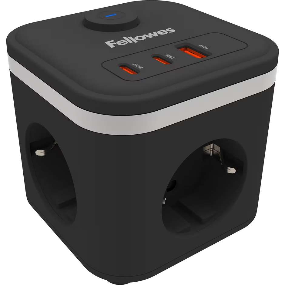 Fellowes Power Cube Type F Nero Multipresa con 4 prese