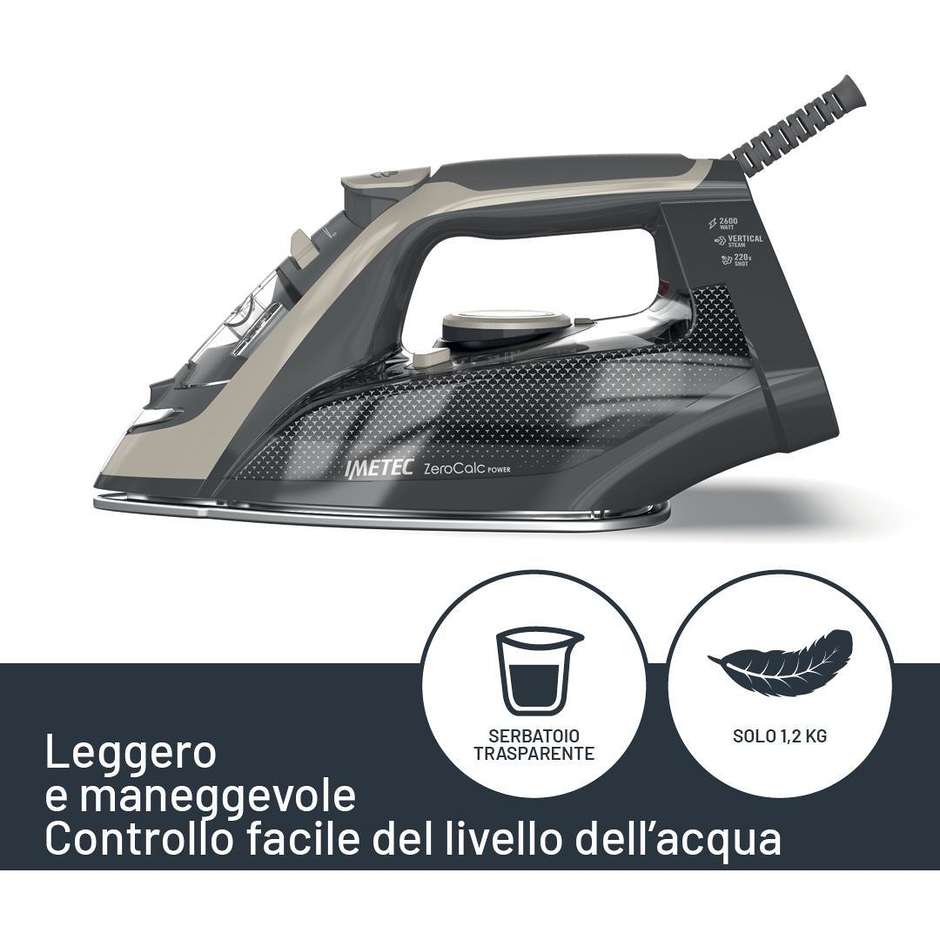 ferro da stiro zerocalc power 2600 w 250 ml