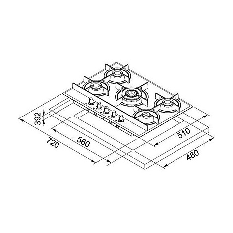 PIANO COTTURA 5 Fuochi 70 cm Gas Franke Incasso Multi Cooking 700 FHM 705  4G TC EUR 552,73 - PicClick IT