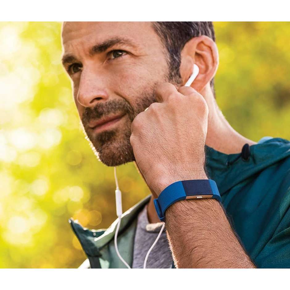 Fitbit FB407SBUL-EU Charge 2 activity tracker braccialetto per il fitness large colore blu