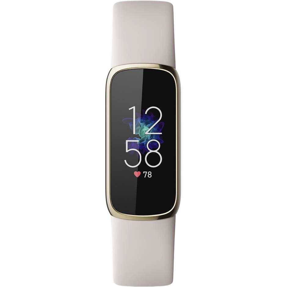 Fitbit FB422GLWT Luxe Fitness Band Display AMOLED Funzione Cardio Stress Sonno colore bianco e oro