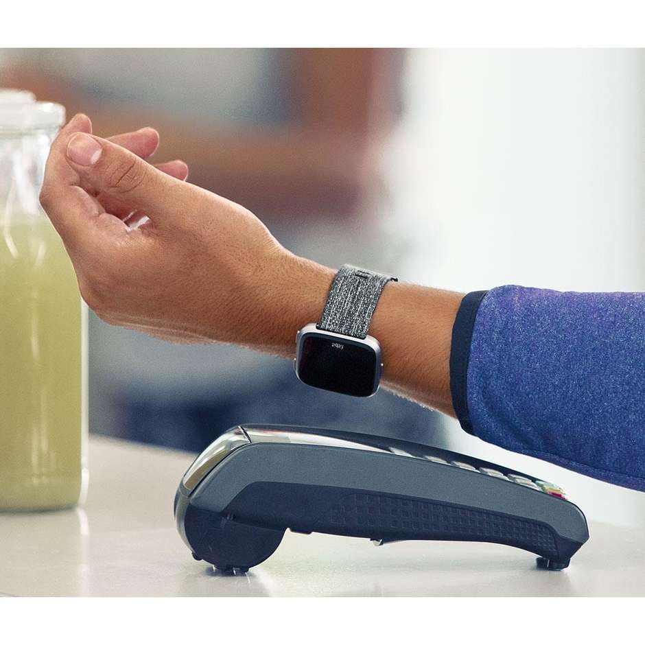 FitBit Versa FB505BKGY-EU Smartwatch con cinturino in tessuto Bluetooth 4.0 Colore Antracite,Grafite