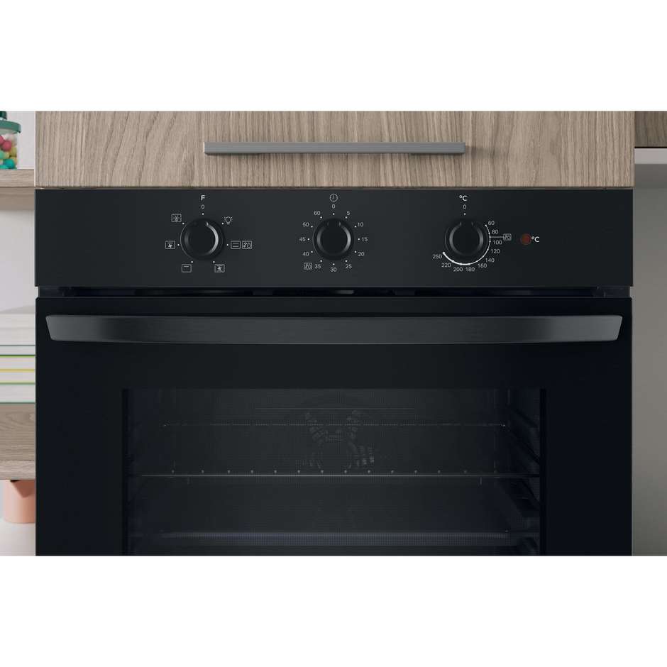 forno 66lt multi6 a nero 3manopole  idrolitico