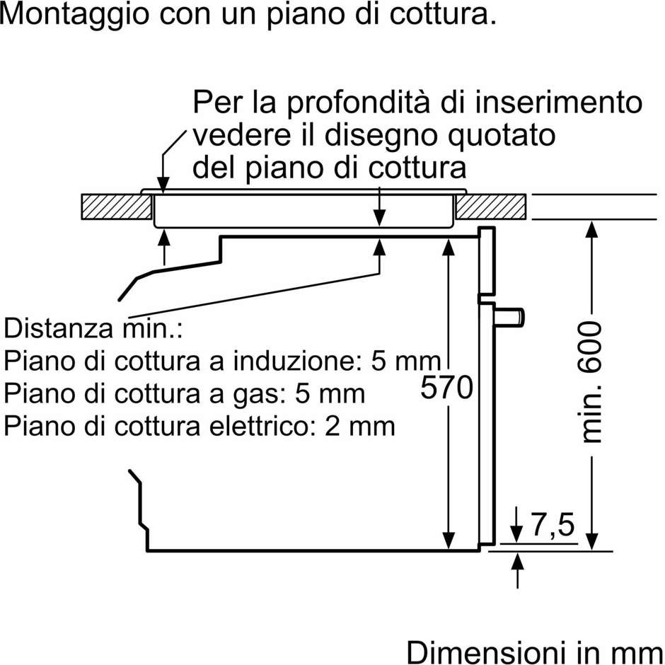 forno 71lt multi5 nero pirolisi touch control