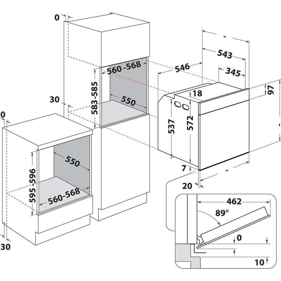 forno 73lt 39multi a+ inox vap 25-50%