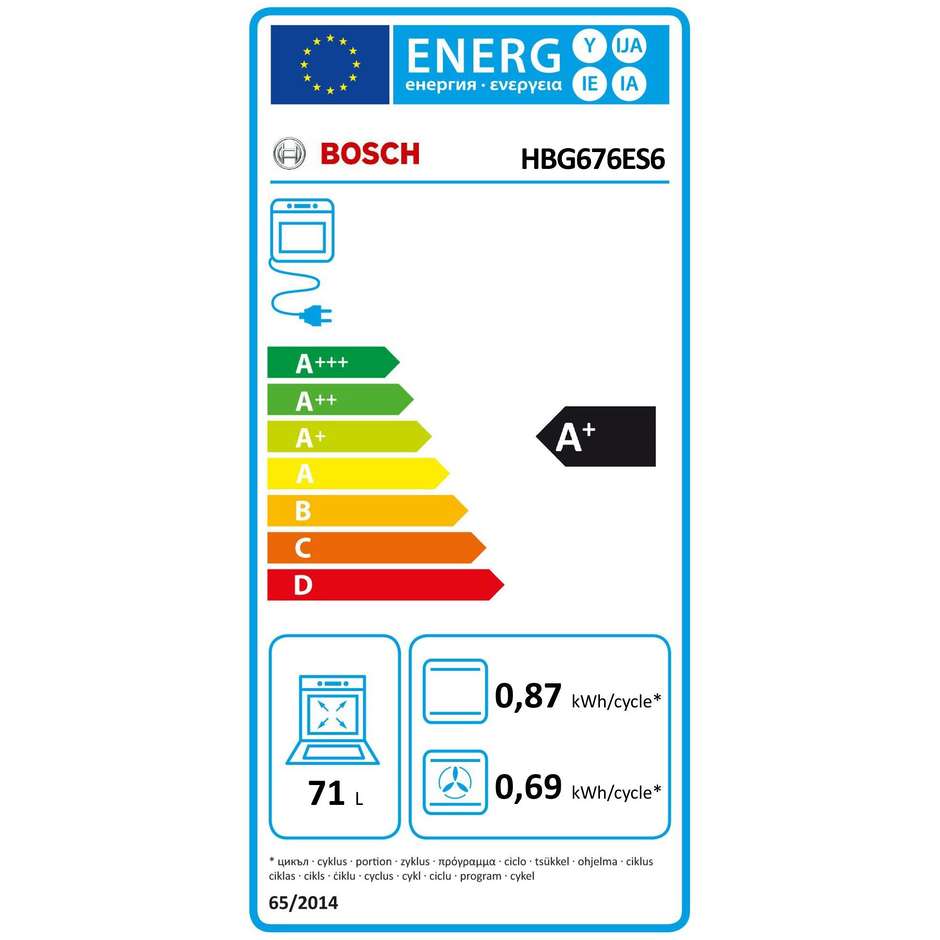 Forno da incasso bosch hbg676es6 Serie 8