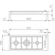 Foster Piano Cottura 7280 032 a Gas 3 Fuochi Gas Colore Acciaio