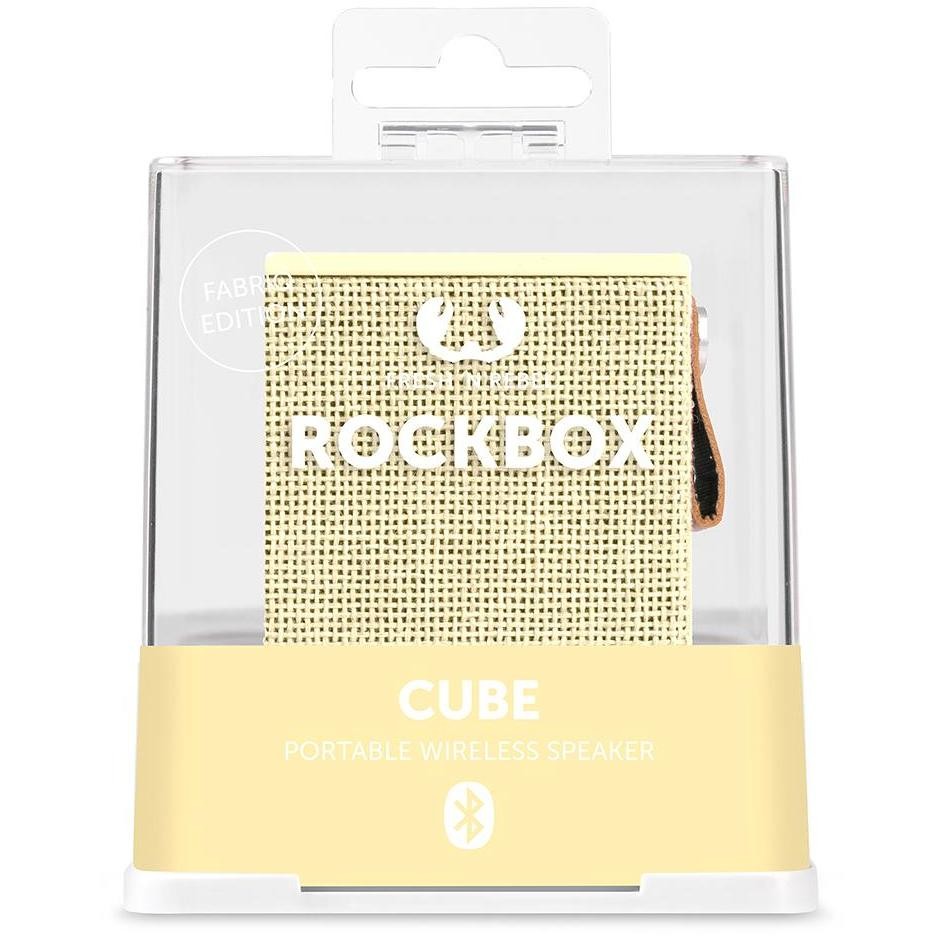 Fresh 'n Rebel 1RB1000BC Rockbox Cube edizione in tessuto diffusore speaker portatile Bluetooth giallo