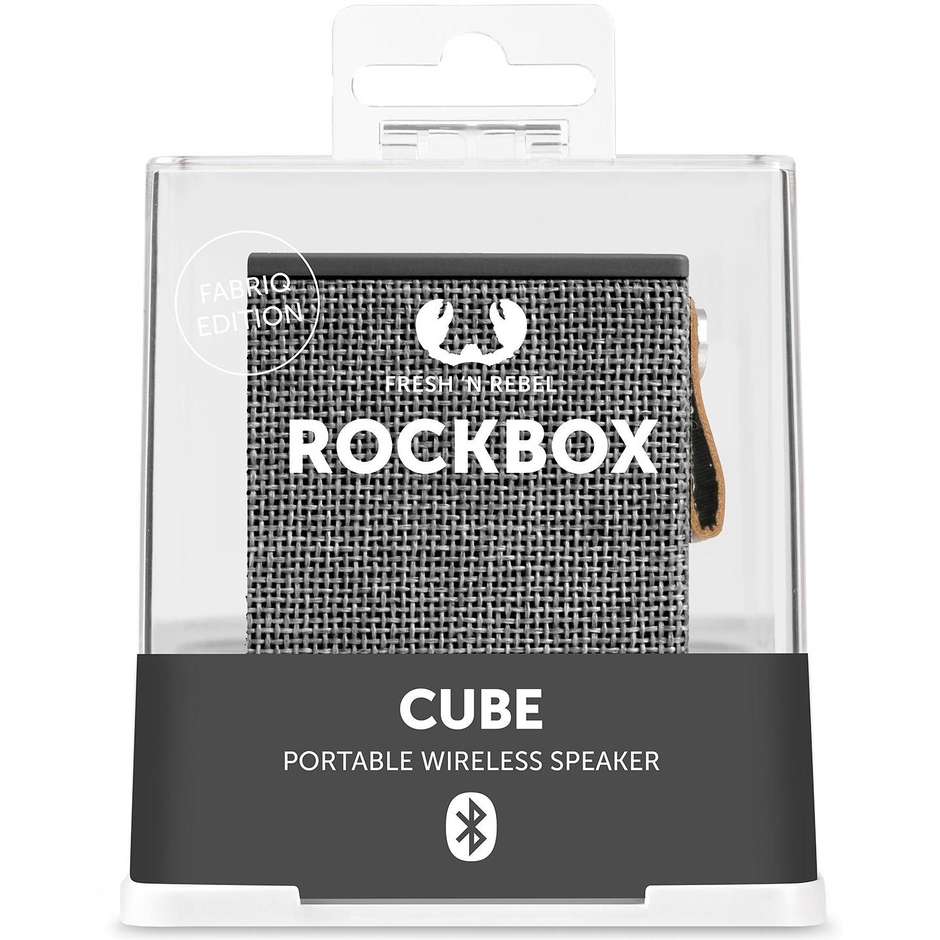 Fresh 'n Rebel 1RB1000CC Rockbox edizione in tessuto diffusore Bluetooth speaker nero, grigio