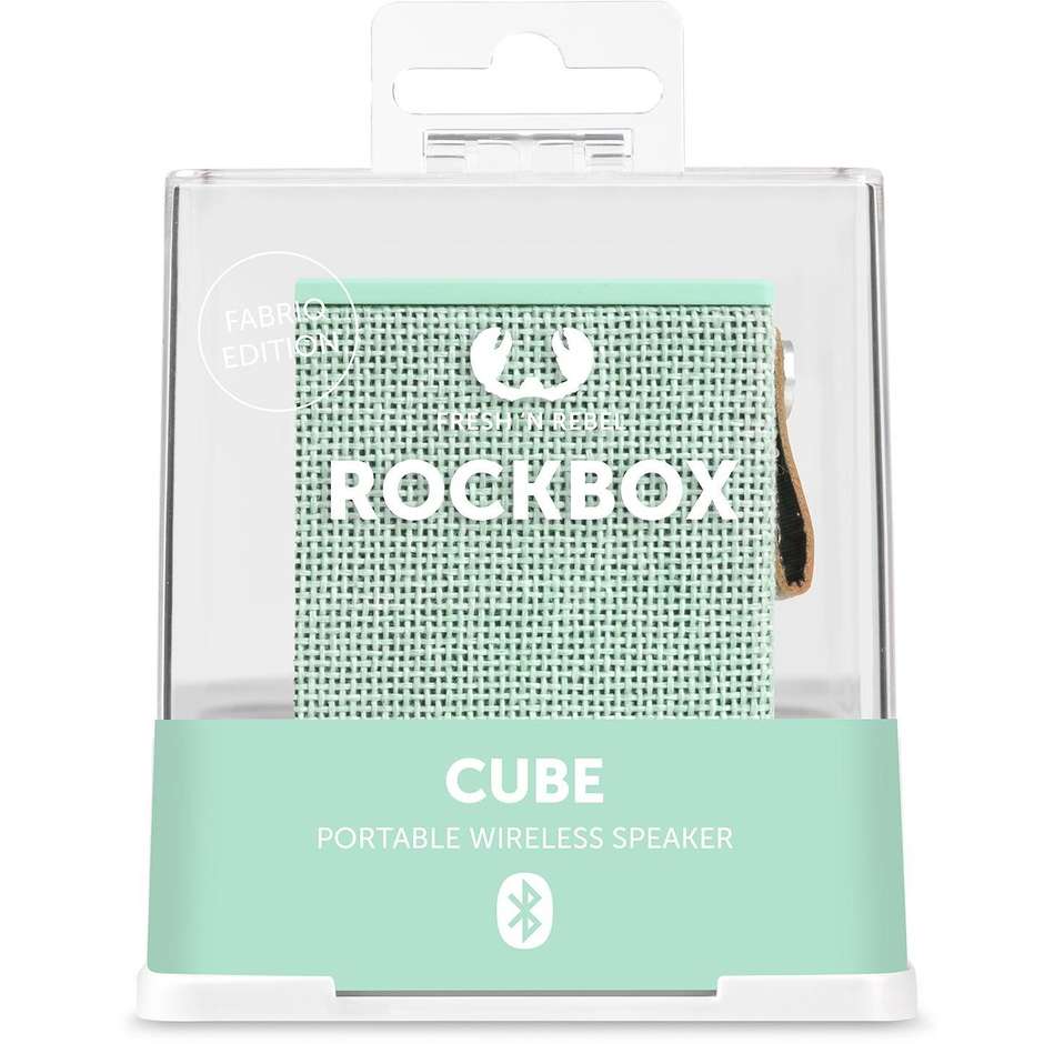 Fresh 'n Rebel 1RB1000PT Rockbox edizione in tessuto diffusore Bluetooth speaker verde acqua