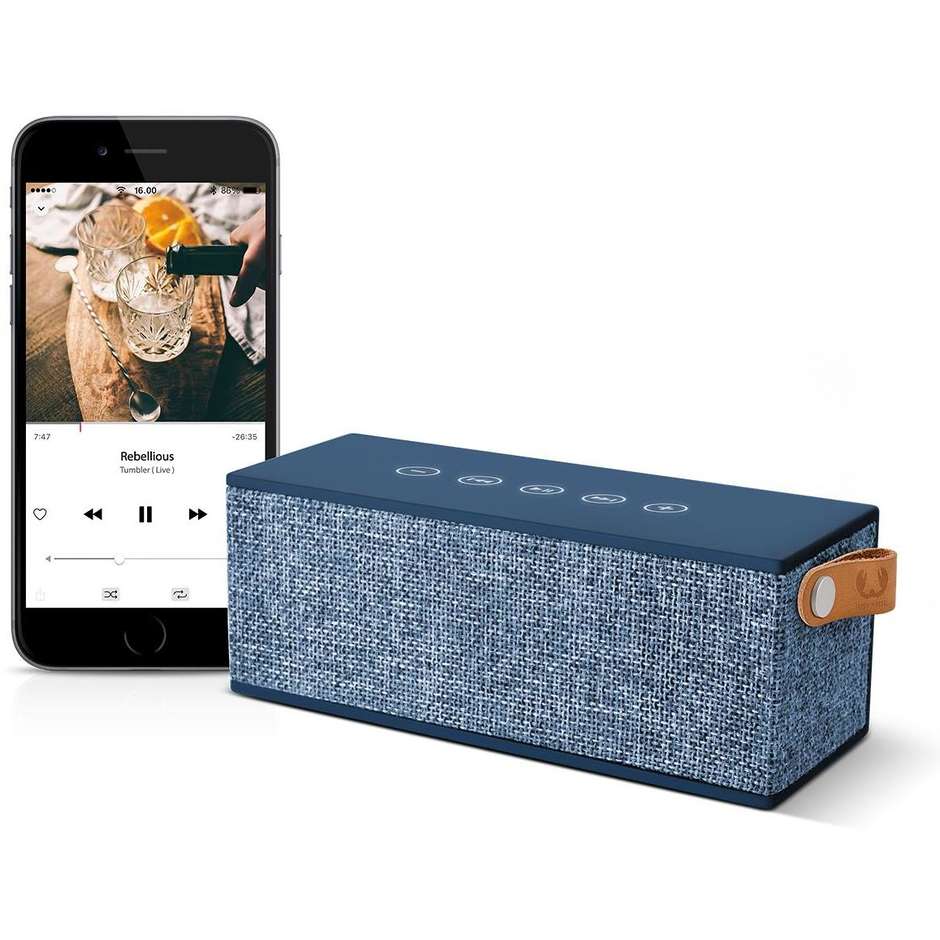 Fresh 'n Rebel 1RB3000IN Rockbox Brick edizione in tessuto diffusore speaker portatile bluetooth indaco
