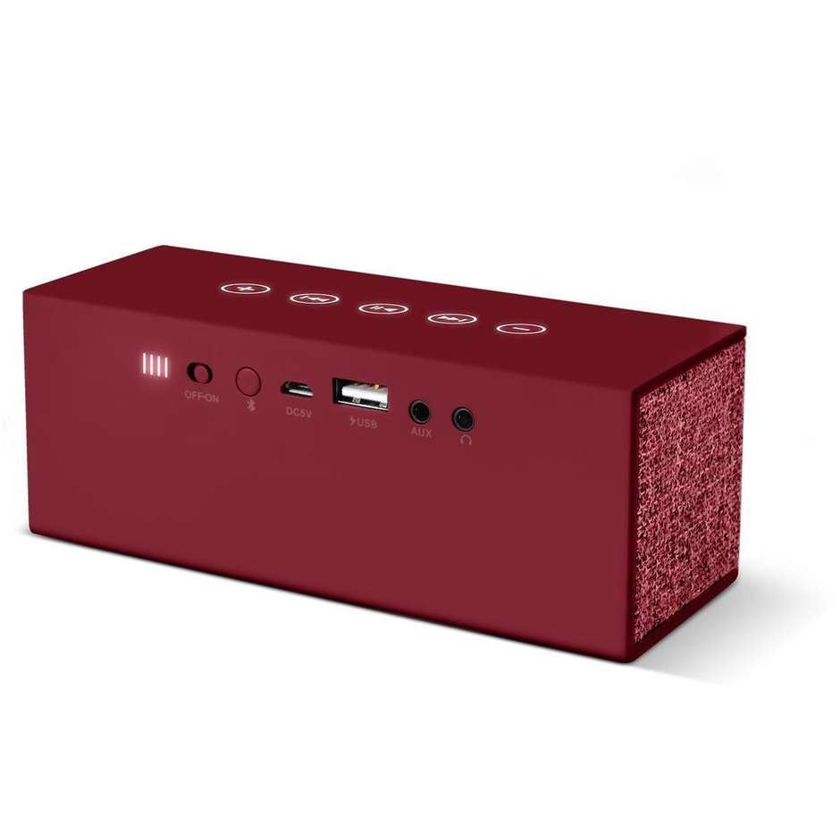 Fresh 'n Rebel 1RB3000RU Rockbox Brick edizione in tessuto diffusore speaker portatile Bluetooth rosso
