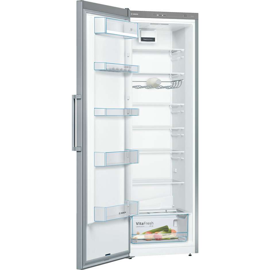 frigo 1p,inox look, maniglia esterna, luci led, v