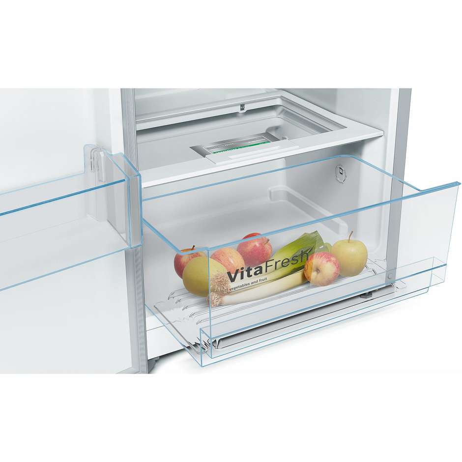 frigo 1p,inox look, maniglia esterna, luci led, v