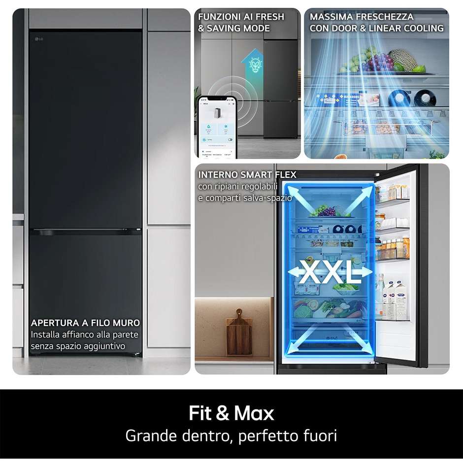 frigo combi 333lt h186 nf inox d wifi