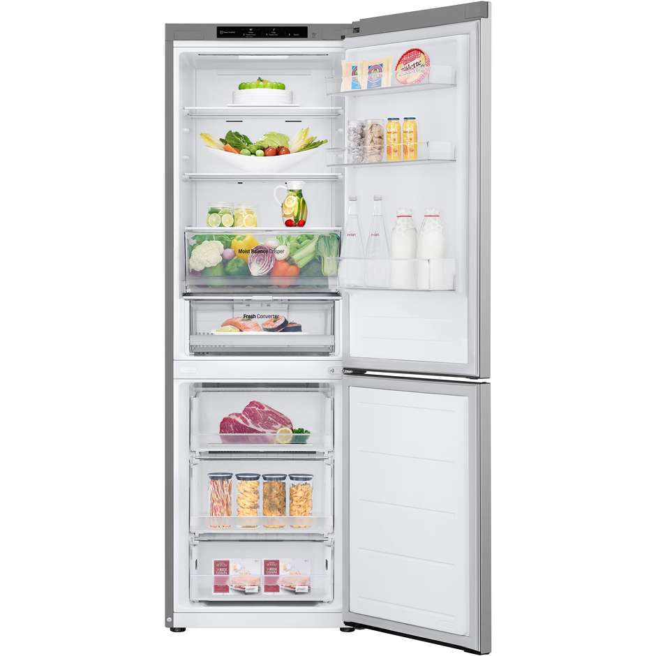 frigo combi 344lt h186 nf inox d