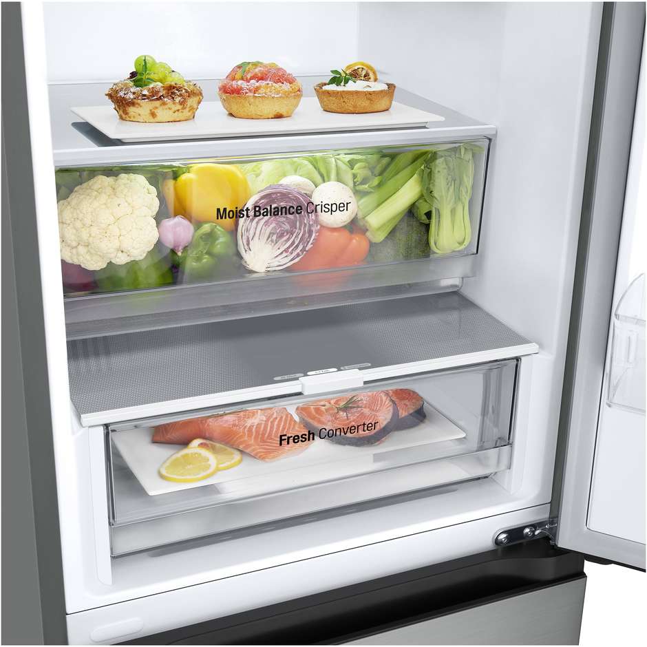 frigo combi 344lt h186 nf inox d