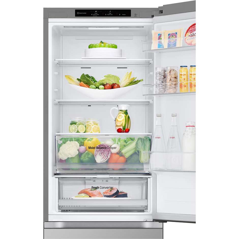 frigo combi 344lt h186 nf inox d
