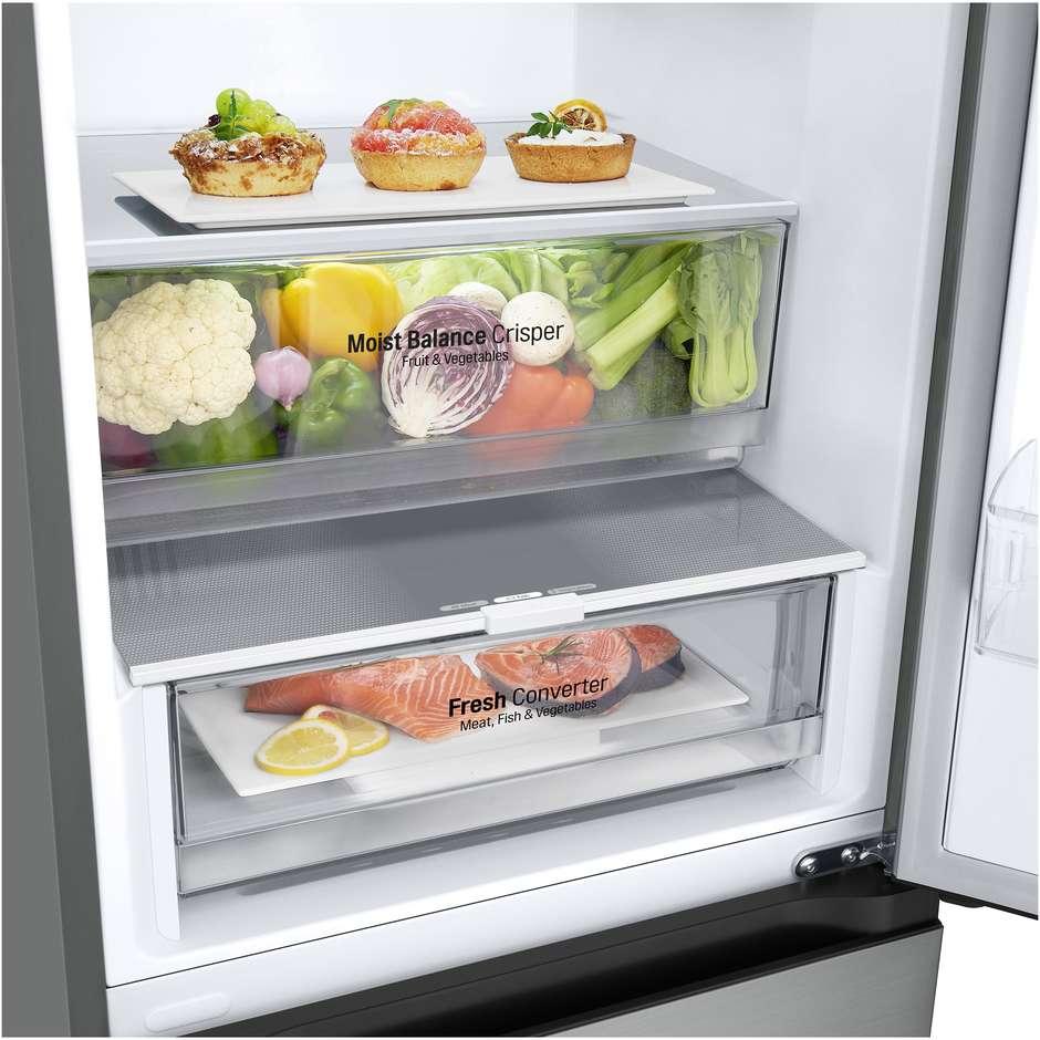 frigo combi 374lt h185 nf inox c    porta piatta