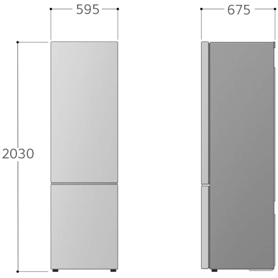 frigo combi 384lt h201 nf inox b 35db doorcooling