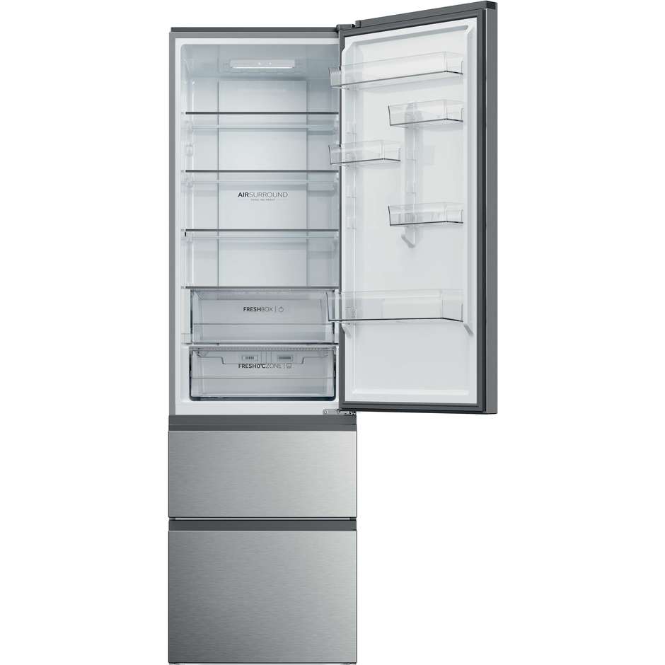 frigo combi 3porte 414lt h205 nf inox c wifi disp