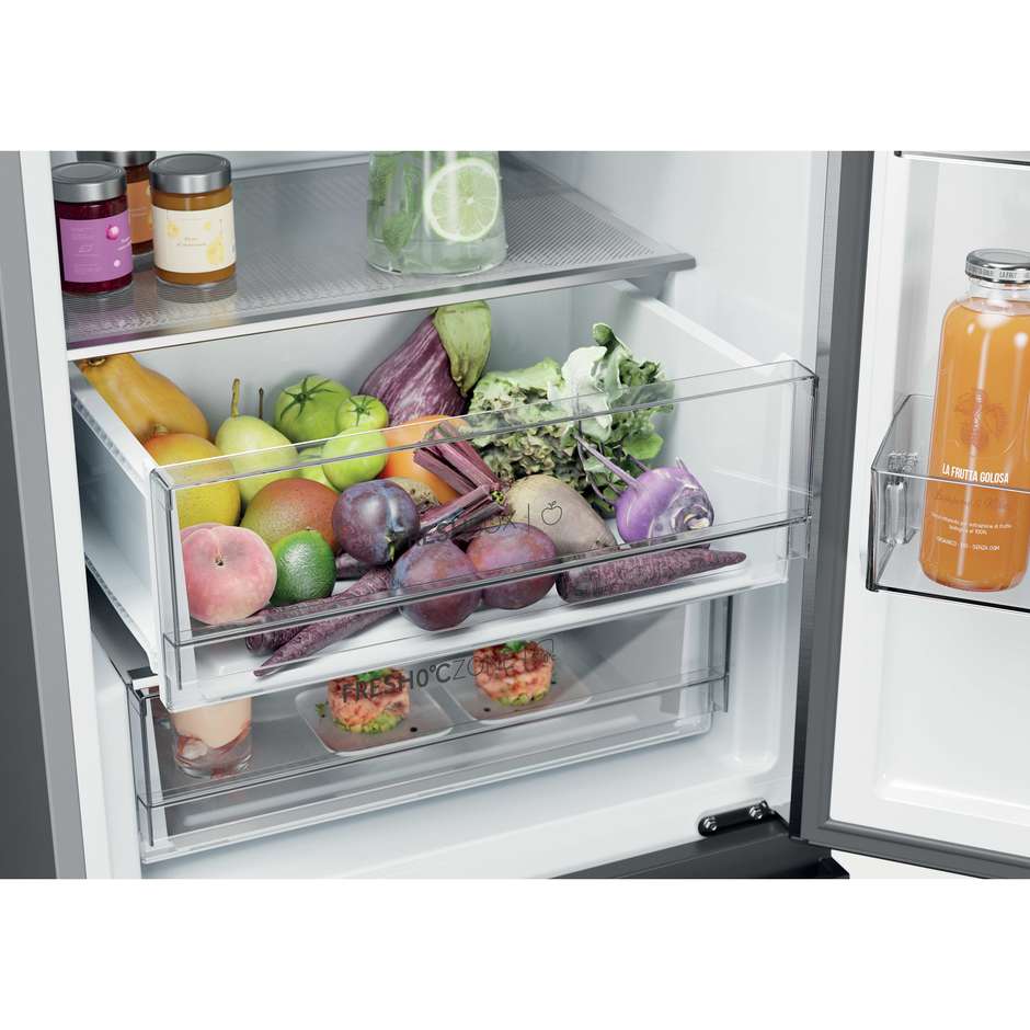 frigo combi 3porte 414lt h205 nf inox c wifi disp