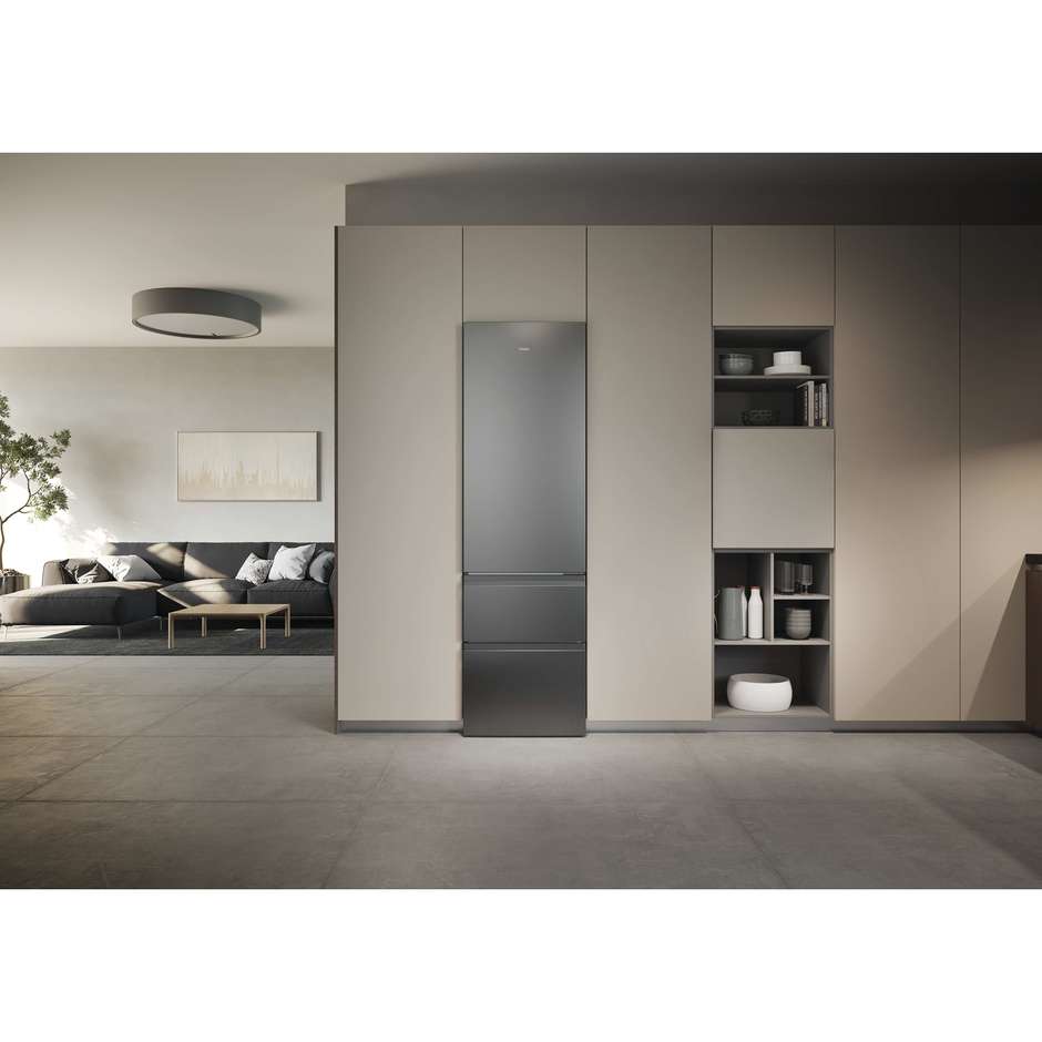 frigo combi 3porte 414lt h205 nf inox c wifi disp