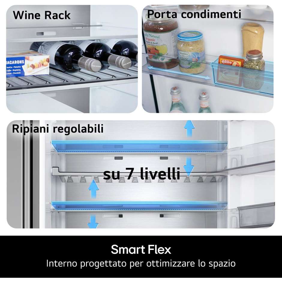 frigo combi 465lt h200-l70 nf inox d displ doorco