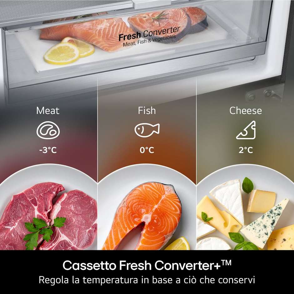 frigo combi 465lt h200-l70 nf inox d displ doorco