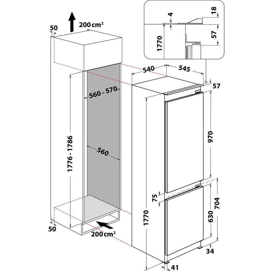 frigo inc combi 250lt h177 nf c