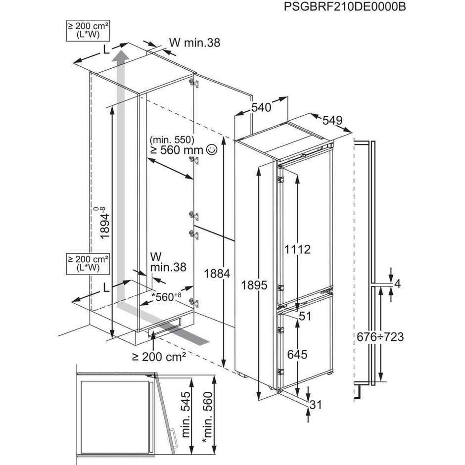 frigo inc combi 269lt h189 nf d ai multiflow inv
