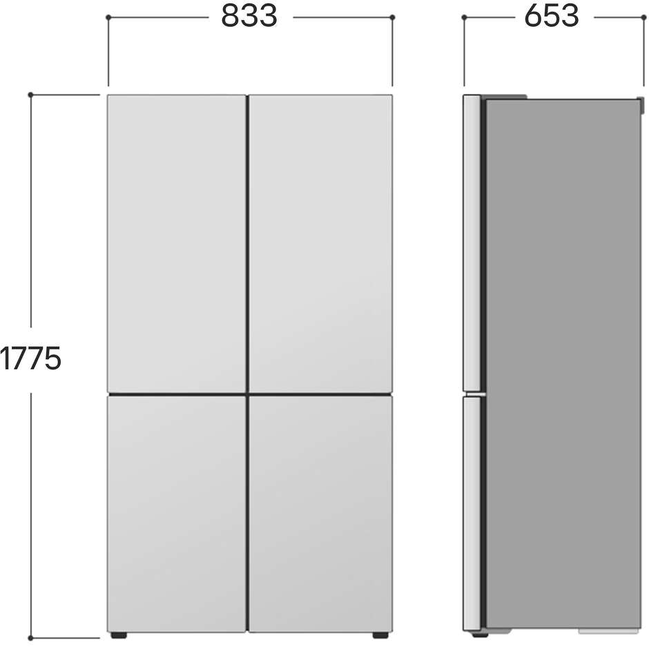 frigo multi4p 474lt h178-l83 nf e inox